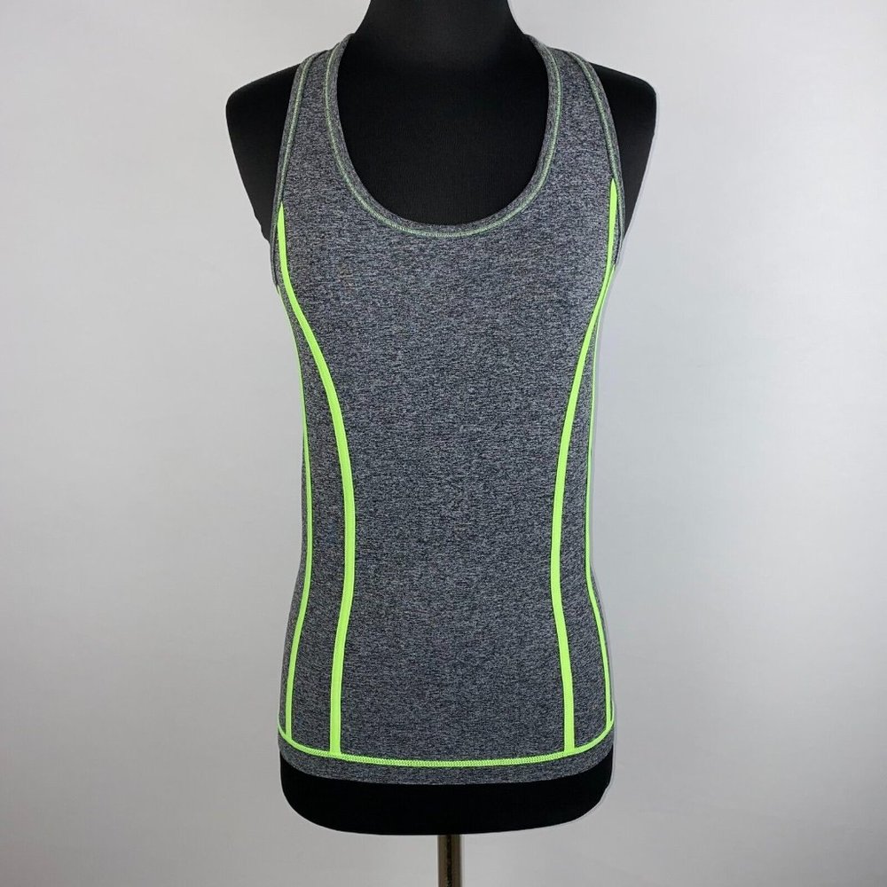 L.A Winner S / M Heather Green Trim Activewear Racerback Tank Top Workout